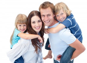 Smiling Young Family